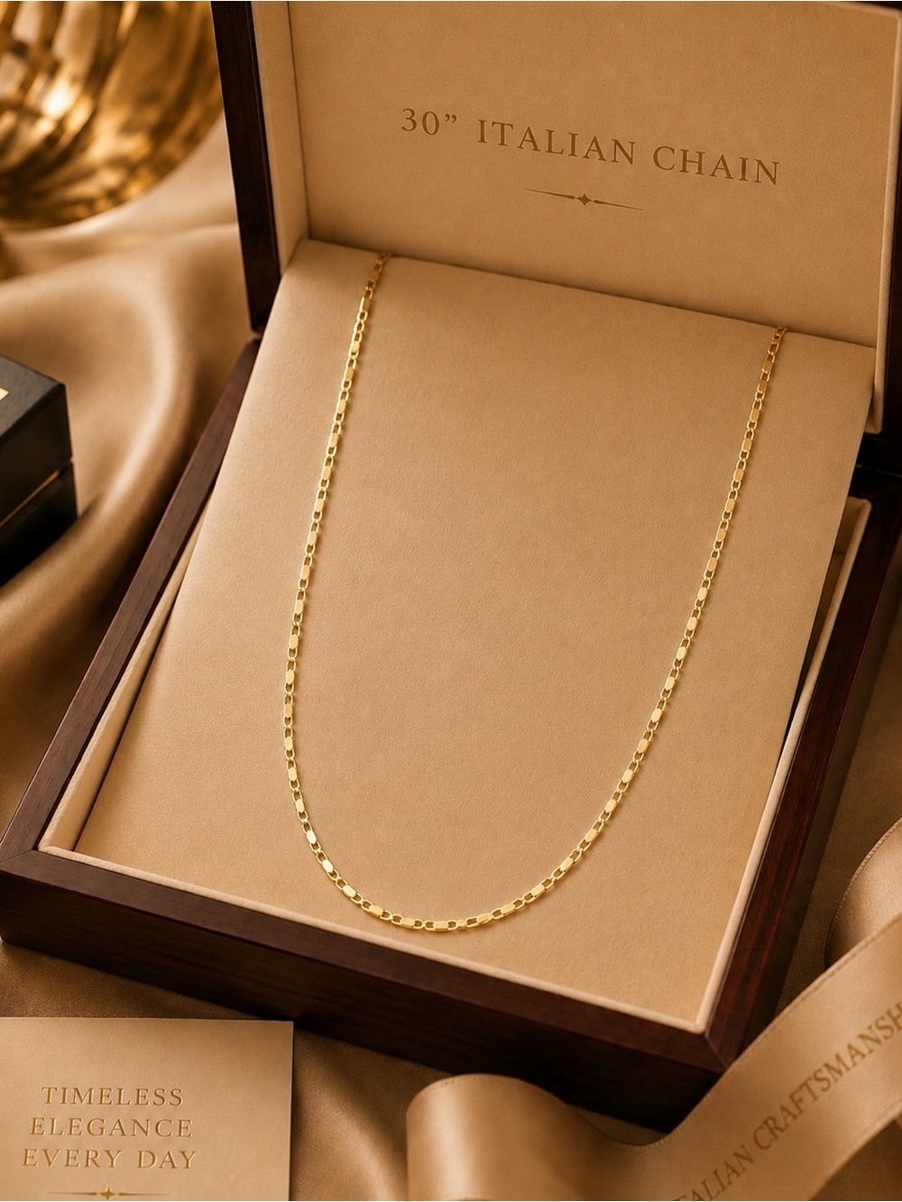 14K Gold Italian Chain Necklace — 30"